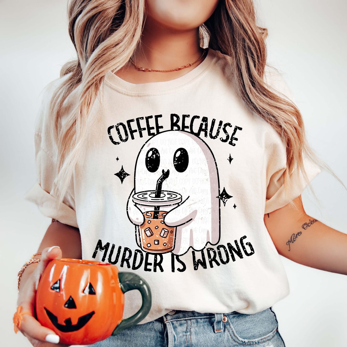 Coffee because murder is wrong ghost T-Shirt / Sweatshirt