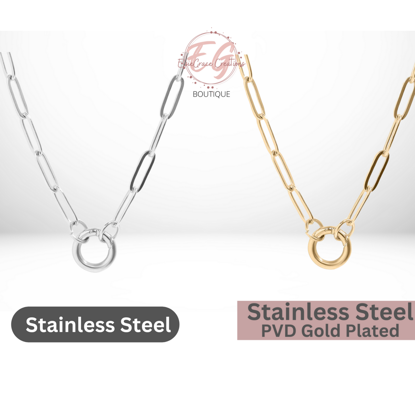 Birthstone Paperclip Necklace - IN STOCK