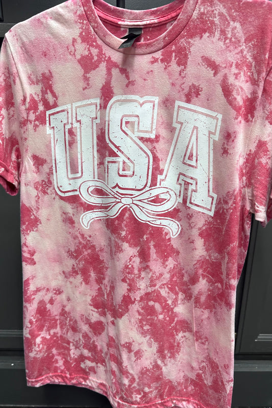 Bleached USA Bow Tee