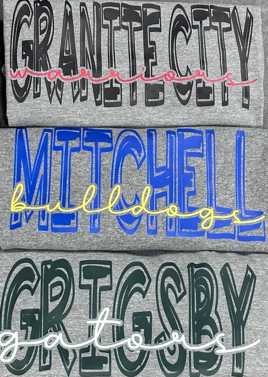 YOUTH School Mascot  Scribble T- shirt