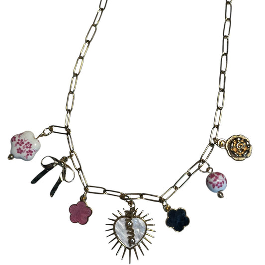 One of a kind Custom Rose Charm Necklace