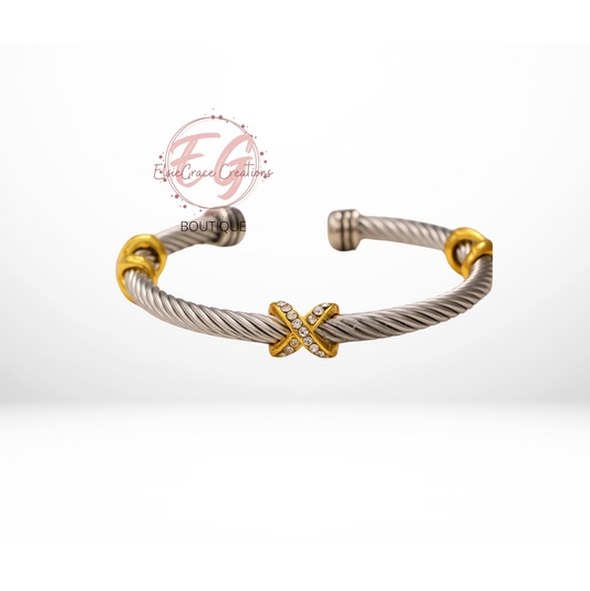2 TONE BANGLE BRACELET